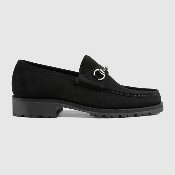 Gucci Horsebit Suede Loafers in Black - Picture 4 of 8